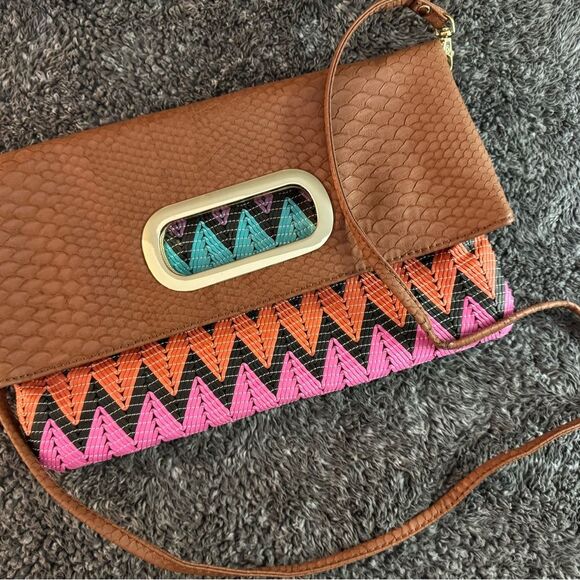 Brown and Multicolor Clutch Crossbody Bag from Aldo - Picture 1 of 9